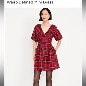 Old navy waist defined plaid dress